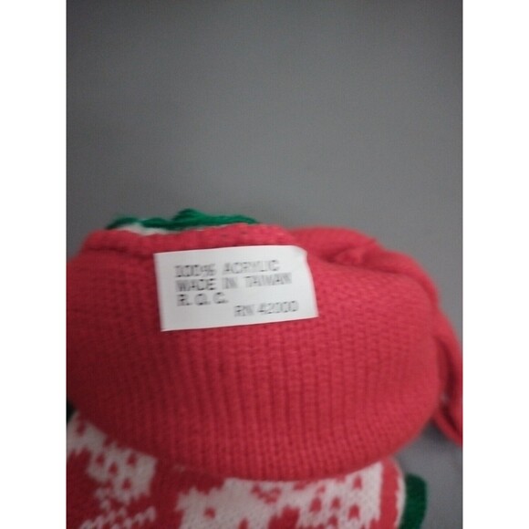 Knit Christmas Reindeer And Christmas Tree Stocking 24” Long Fireplace - Picture 7 of 8